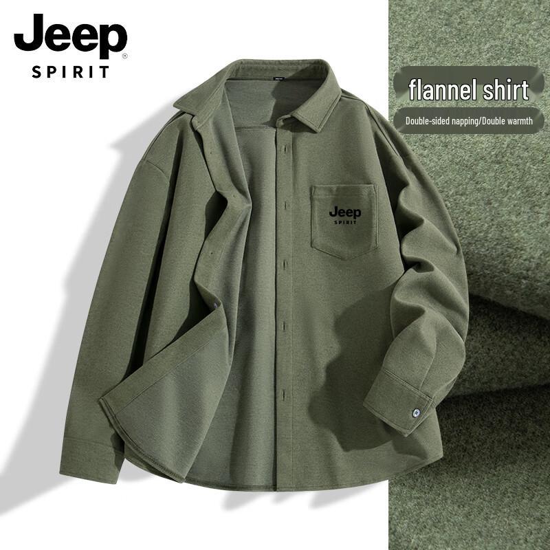 JEEP SPIRIT Men s Long Sleeve Flannel Casual Shirt L