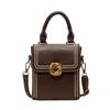 Small Square Box Handbag Women's Retro Niche Versatile Fashion Maillard Color Small Bag Casual Fashion