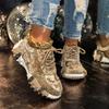 Womens Water Diamond Sports Shoes Crystal Suede Luxury Designer Casual Shoes Thick Soled Non Slip Vulcanized Shoes  Mujer Comfortable Soft Sole Non Sl
