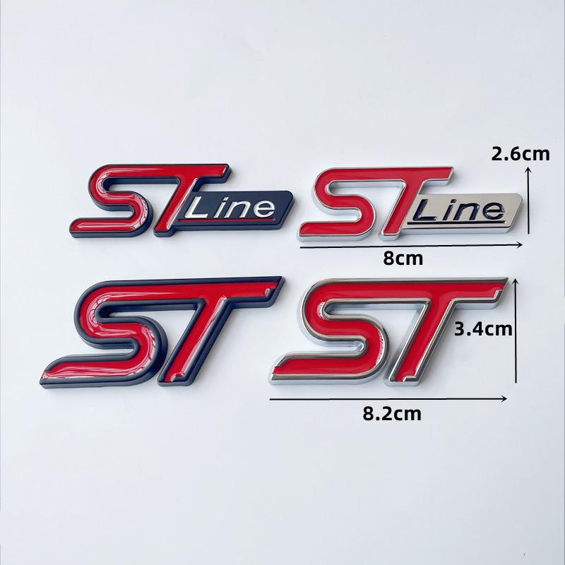 3D kovové logo ST Line emblém mřížky odznak kufru auta pro Ford Edge Puma Kuga Mondeo Fiesta Ecosport Focus ST Samolepka Příslušenství