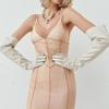 Sleeveless Mesh Cover Up Dress Lace Trim Slip Smock Sexy Sheer Mesh Dress  Lady Outfit