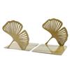 Creative L-shaped Folding Bookends Hollow Out Metal Book Rack Ginkgo Leaf Bookshelf  Office Desktop