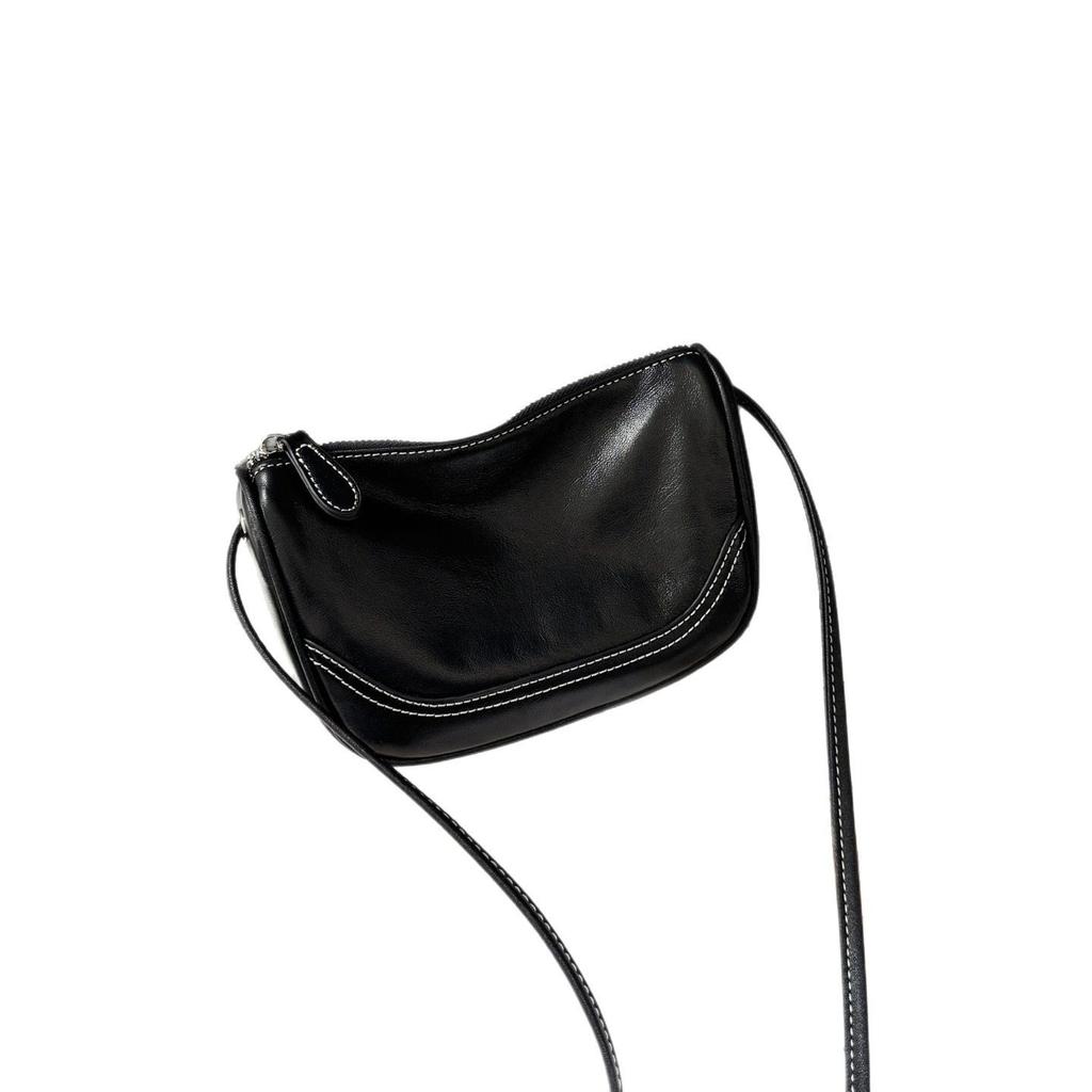 Leather Women's Simple First-layer Cowhide Bag 2025 New High-end Fashion Shoulder Messenger Mini Bag