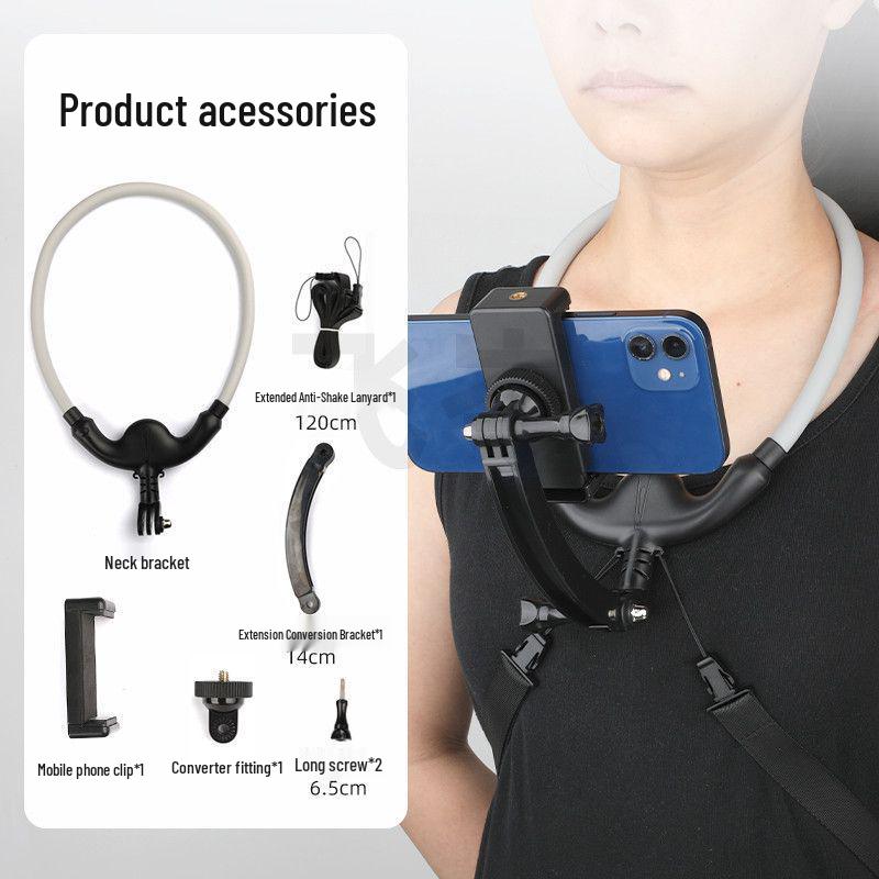 Neck and Chest-Mounted Shooting Stand for First-Person View and Fishing Photography