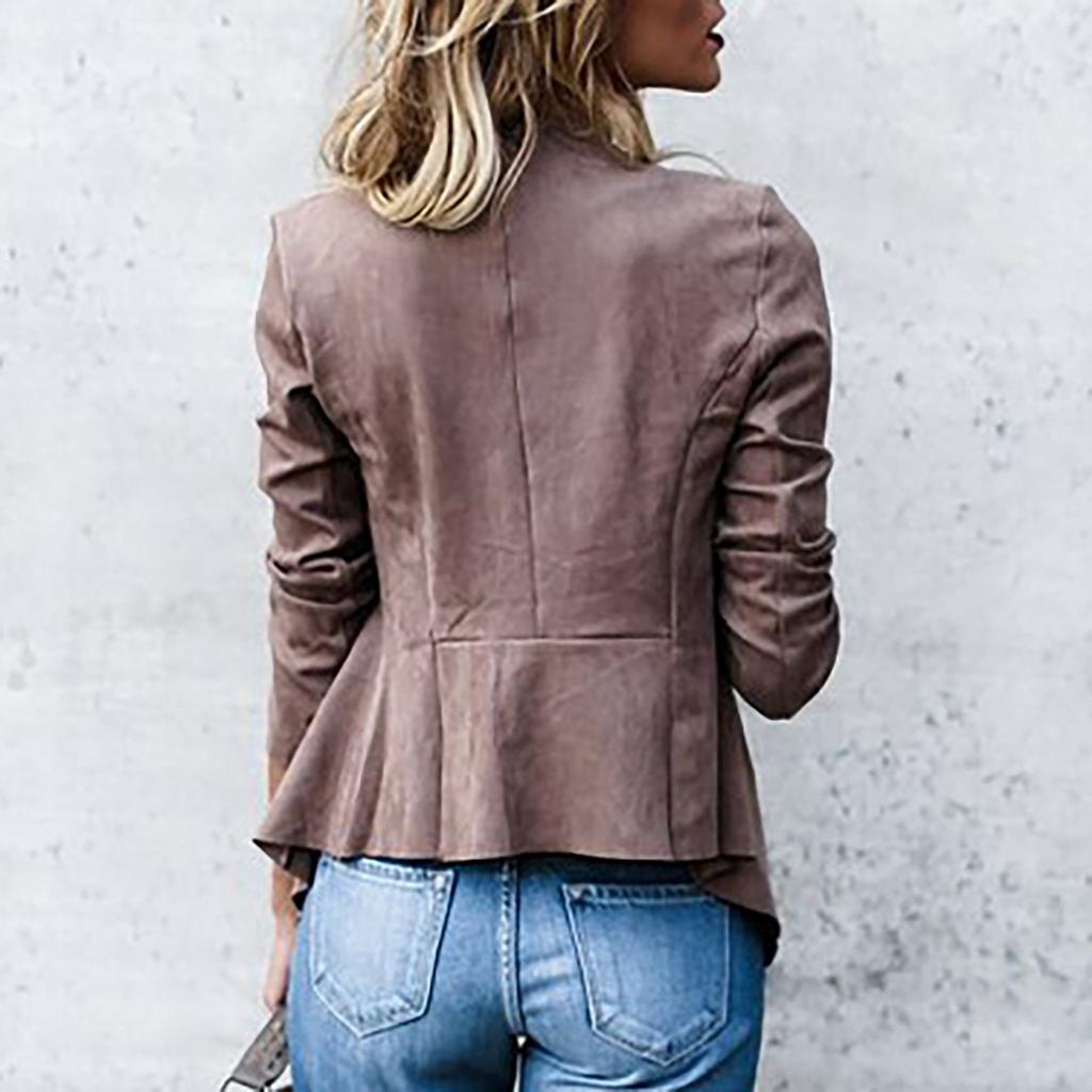 Women's Fashion Lapel Solid Color Velvet Mid-length  Small Coat