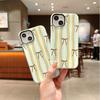 Dainty Pastel Cream Yellow Blue Brown Striped Bow Pattern Art Film Aesthetic Protective Shockproof Bumper Phone Case For iPhone 14 15 16 Pro Max Plus