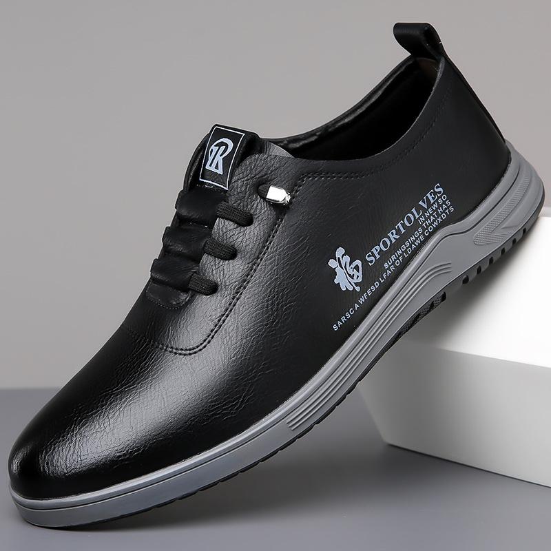 2024 Spring and Autumn New Men's Daily Casual Leather Shoes Men's Soft-soled Soft Leather Foot Sneakers Versatile Flat Shoes 6869