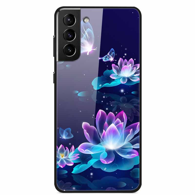 For Samsung S22 5G Cases S22Plus S22Ultra 5G Tempered Glass Hard Back Cover for Samsung Galaxy S22 Plus Case S22Ultra S22+ Cover