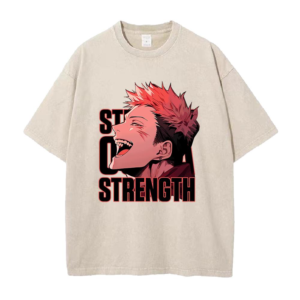 

Горячее Аниме Магическая Битва Итадори Юдзи Принт Мужская Футболка Выстиранный Хлопок Футболки Манга Винтажная Футболка Харадзюку Мужские Повседневные Топы XXL бежевый