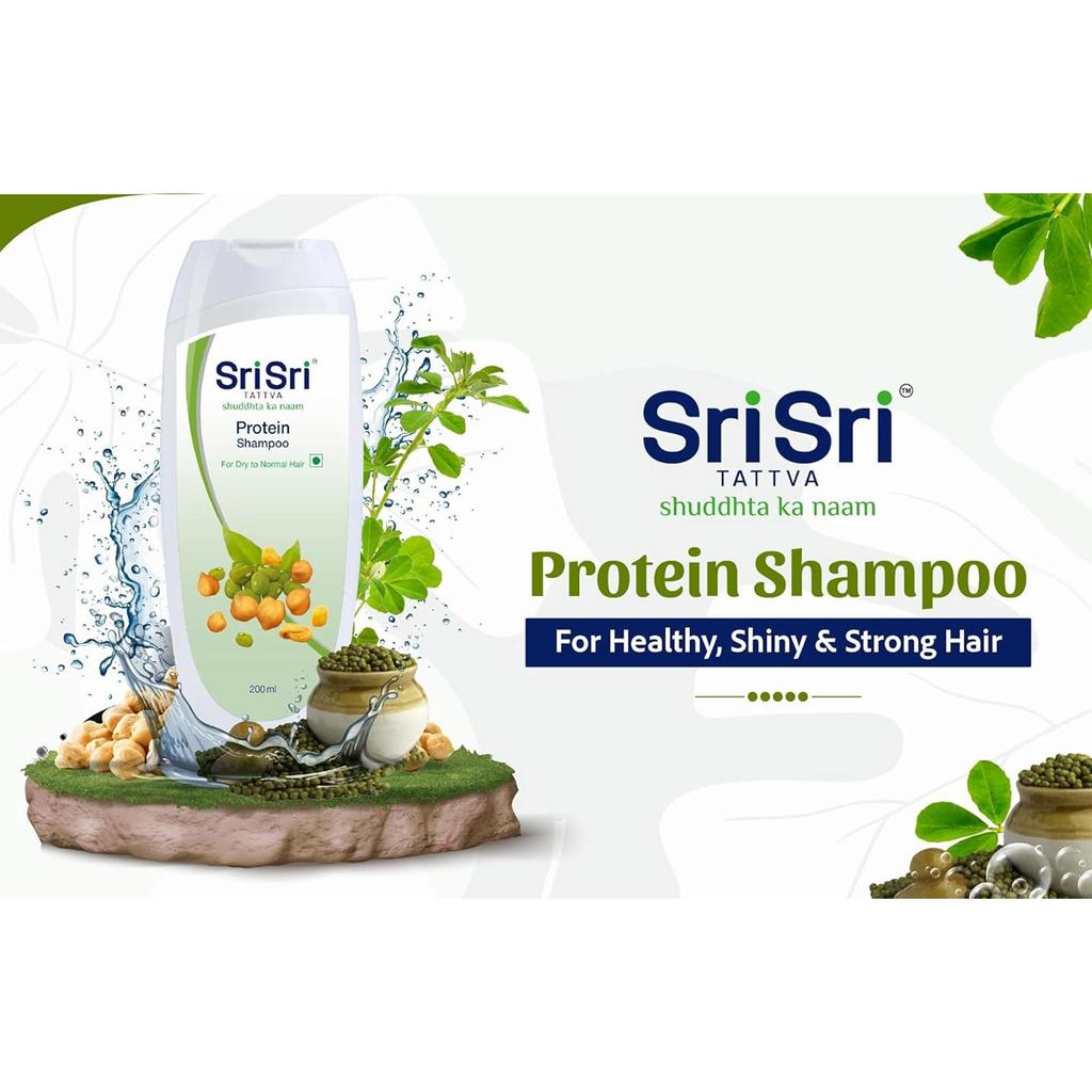 Sri Sri Tattva Protein Shampoo For Women And Men Frizz Control Smooth Texture Nourishing Daily Hair Care 200 Ml