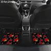 4pcs Car Floor Mats, Red Rose Floral Pattern, Universal Car Mats, Made Of Polyester Fiber, Automotive Decorative Additions, Suit