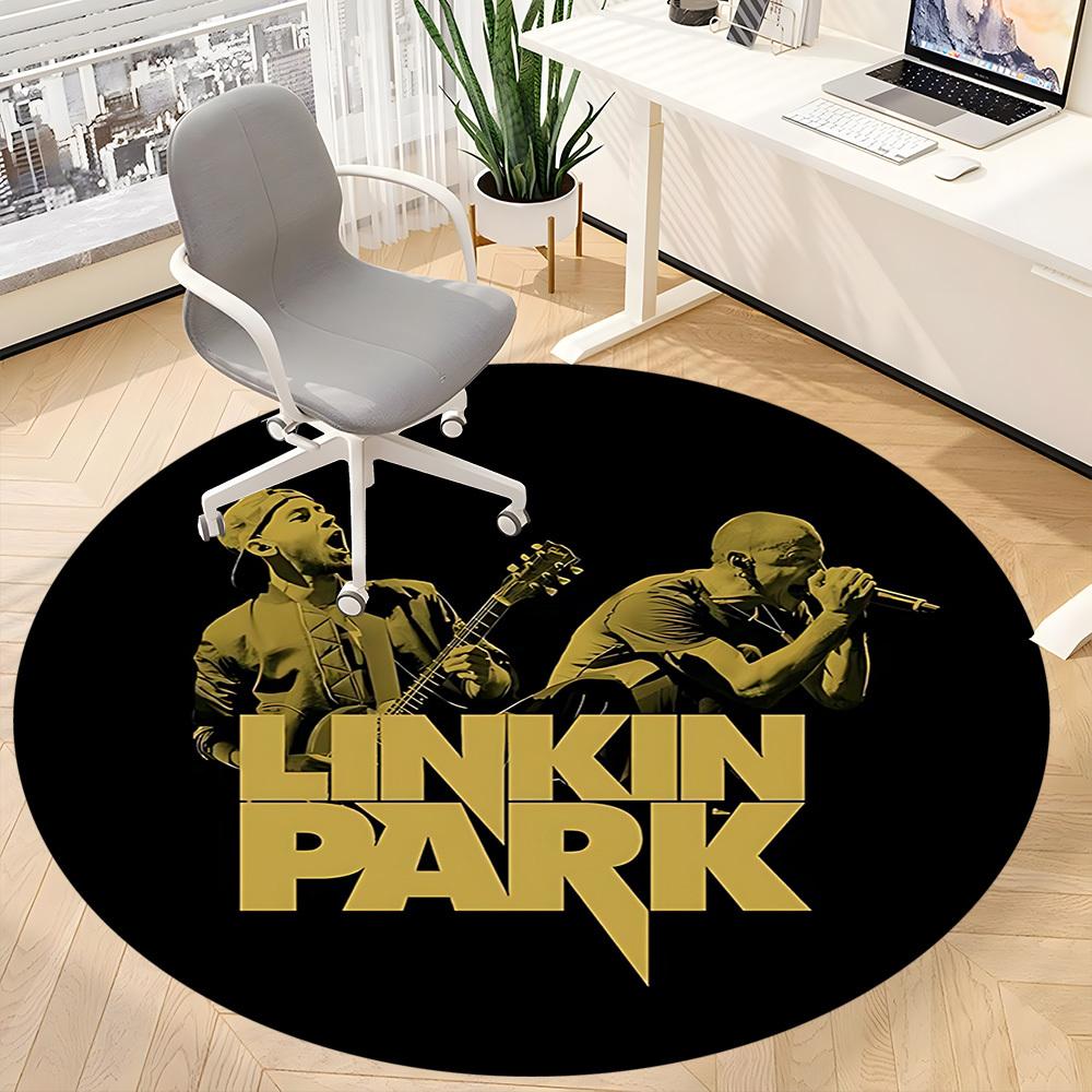 1pcMusic Linkin Papk Band Office Round Area Rug, Indoor Mat Suitable For Office,Bedroom Living Room Home Decor, Room Deco A0928157