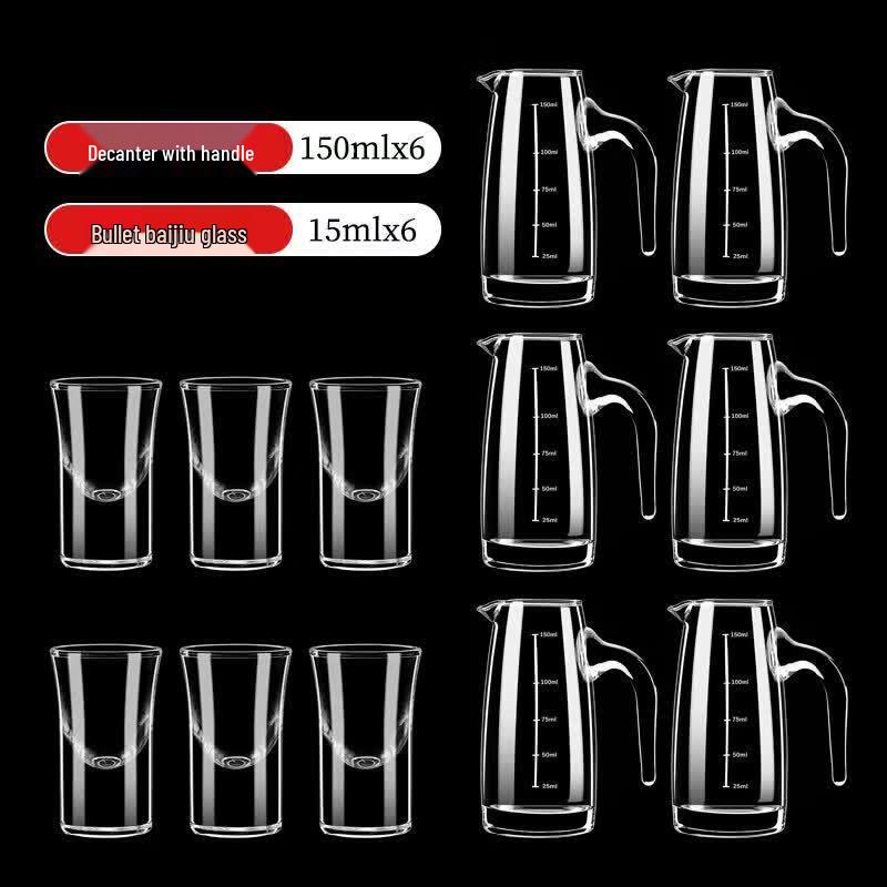 Glass Liquor Dispenser and Shot Glass Set