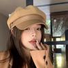 Warm Octagonal Cap for Adult and Teens, Soft Polyester Cabbie Hat with Short Brims and Button Detail for Winter Daily Styling, Street Wear