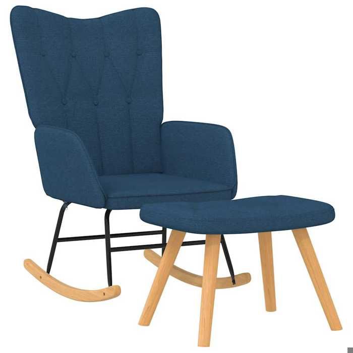 VidaXL Chaise à Bascule avec Tabouret Siège de Relaxation Fauteuil de Salon Salle de Séjour Siège de Salon Maison Intérieur 327626