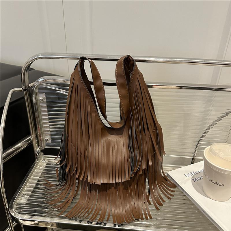 2025 Spring and Summer New Products, European and American Fashion Fringed Bags, Casual Versatile Tote Bags, Women's Large-capacity Underarm Shoulder 