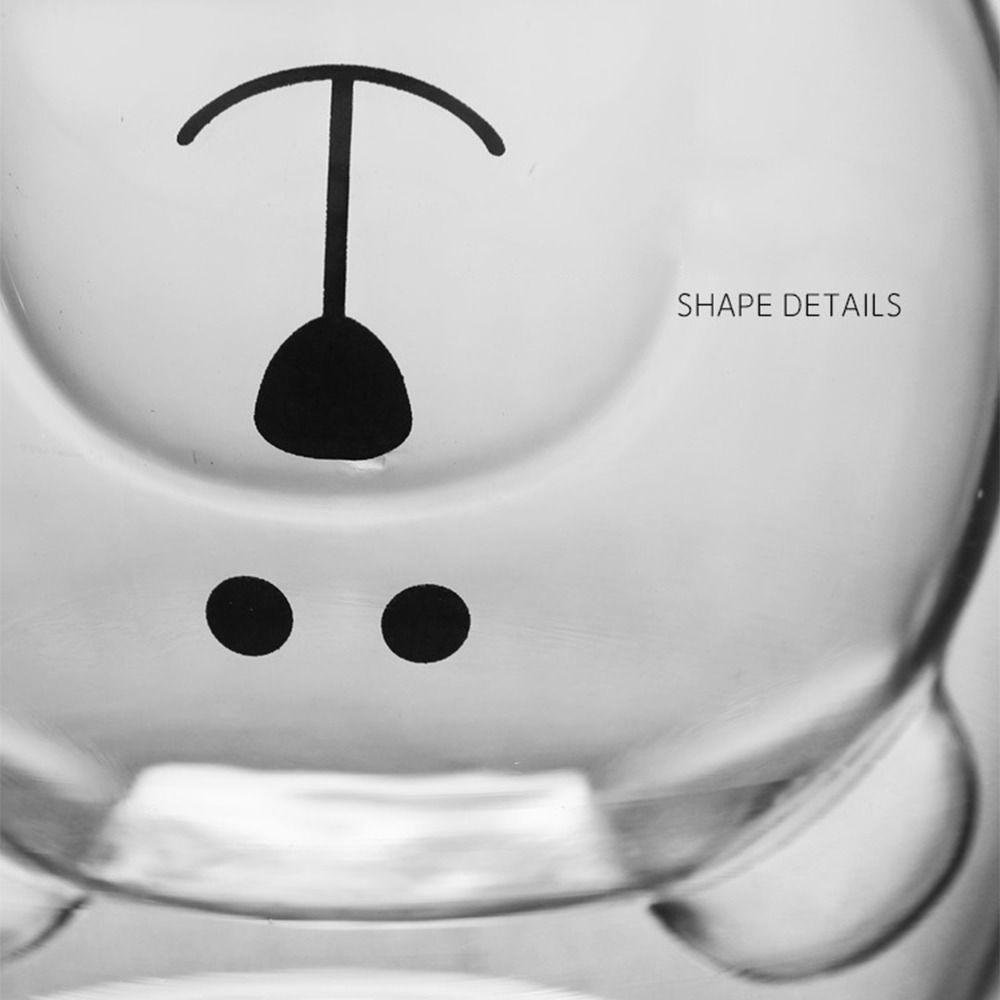 250ml Cute Bear Mugs Transparent Coffee Mug Personal Bear Tea Coffee Cup Home Furnishings