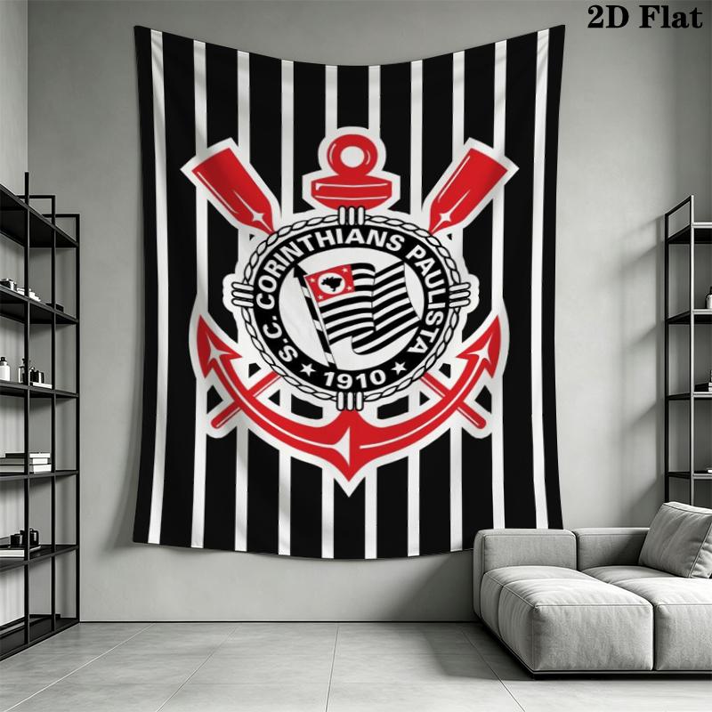 Corinthians Paulista Wandteppich Ästhetisches Wandbehang Gedruckter Stoffdecke Dekorative Wandteppiche für Schlafzimmer Wohnzimmer Heimdekoration