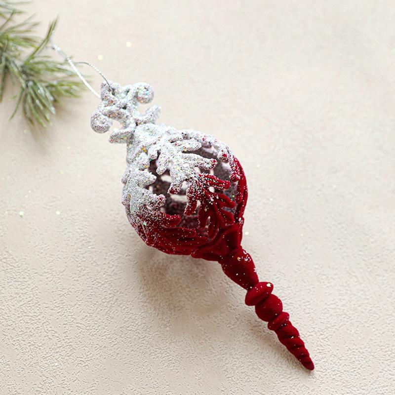 1PC luxurious velvet Christmas decoration easy to hang Christmas decoration exquisite and cute snowflake deer pendant