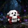 Building Block Skull Rose Ornament Creative Gothic Decorative Educational Toy Model Gift Dark Pendant