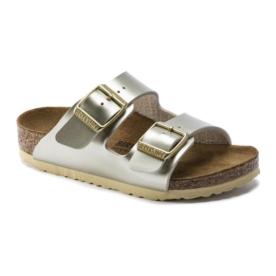 Birkenstock Versatile Round Toe Comfortable Soft Sole Buckle Kids Slippers Kids slippers Metallic-Gold 1014841