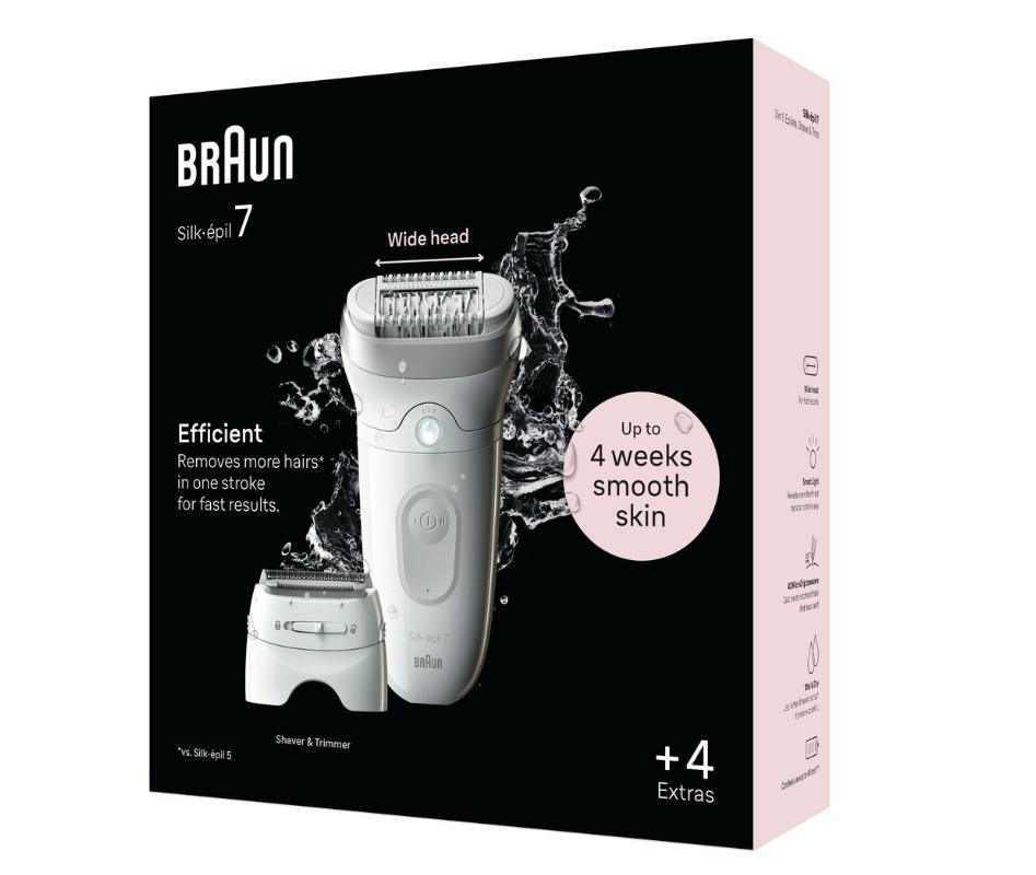 Braun Epilator | SE7-041 Silk épil 7 | Power levels 2 | Wet & Dry | White/Silver