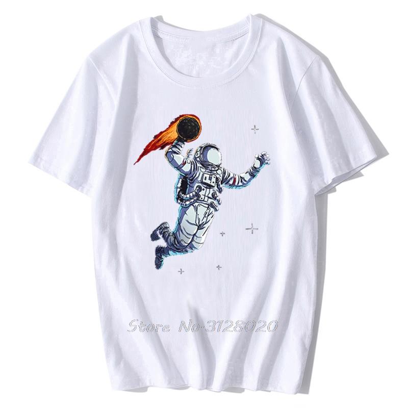 Astronaut Play Moon TShirt Like Basketball Funny Tshirt Childish Dream Cotton Mars T Shirt Unisexs Clothes Oversized Unisex Tops