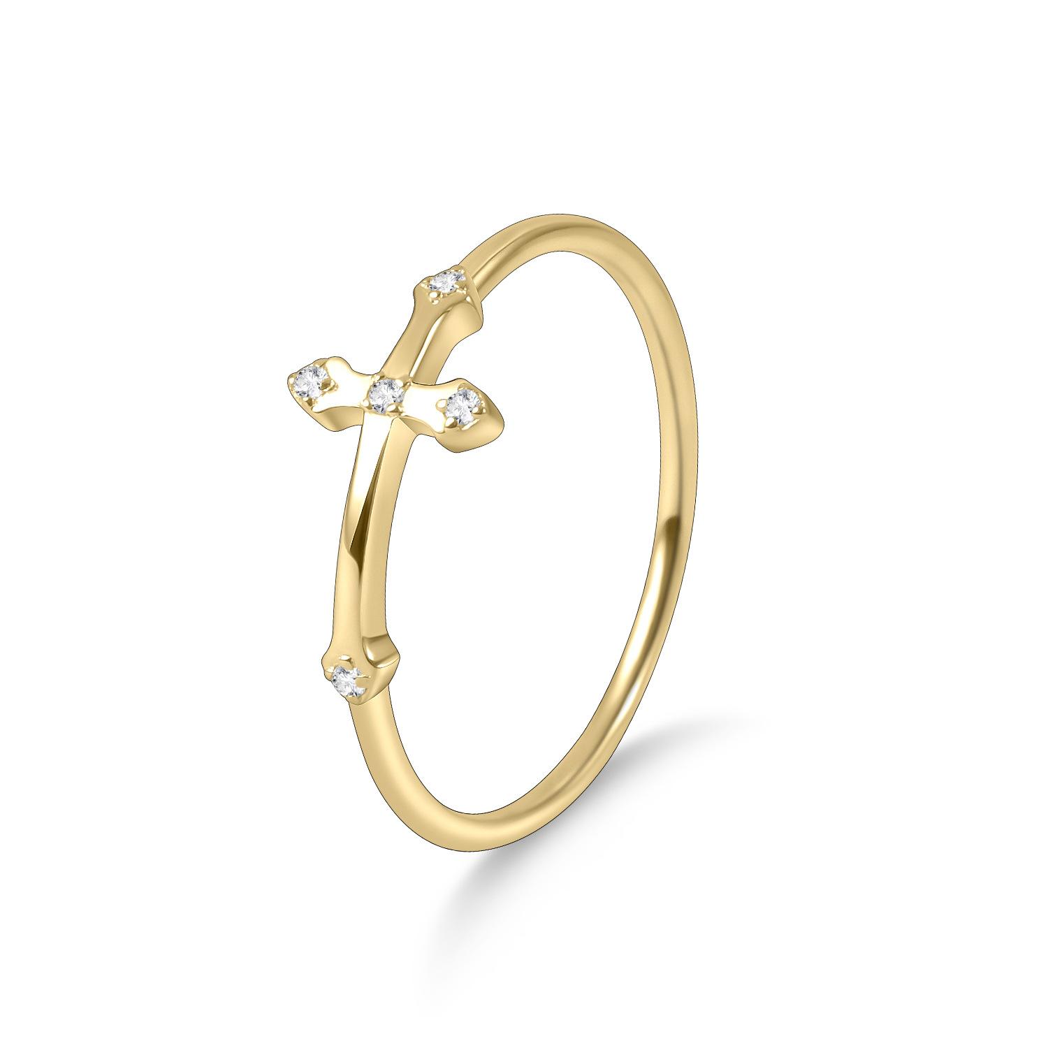 Popular Cross Love Ring S925 Sterling Silver Moissanite Jewelry Golden Dawn Series Small Ring Us size 6 (domestic 13)