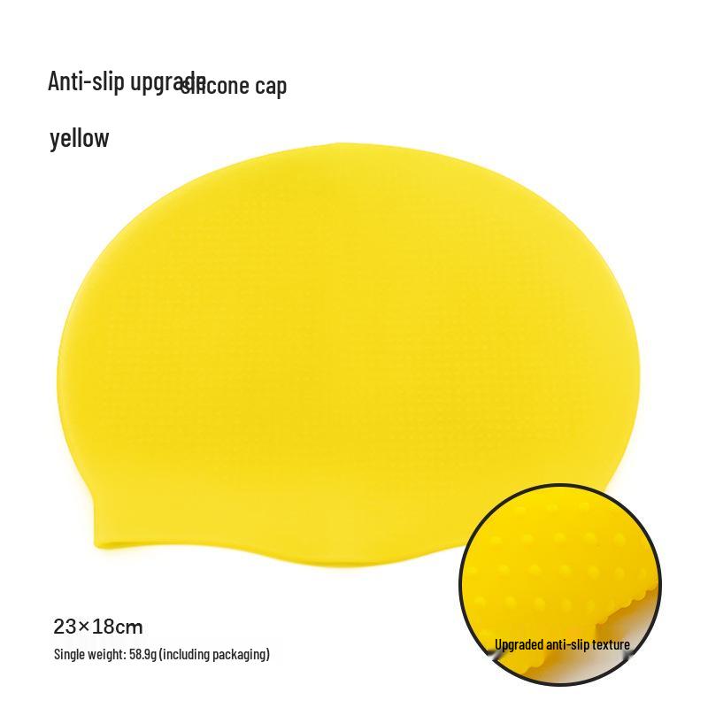 

Solid Color Waterproof Silicone Swim Cap for Adults with Optional Logo