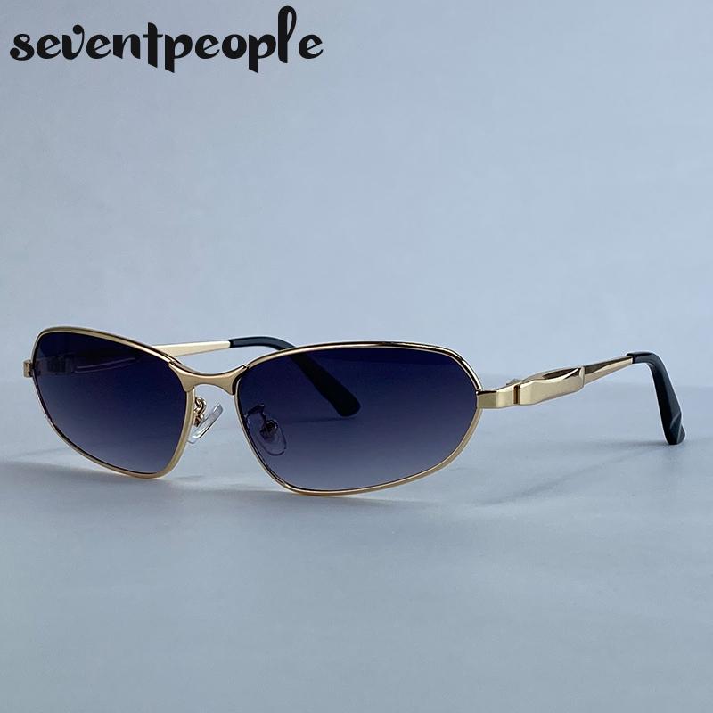 

Small Rectangle Punk Sunglasses Women Luxury Brand Cat Eye Steampunk Metal Frame Sun Glasses For Ladies Driving Shades