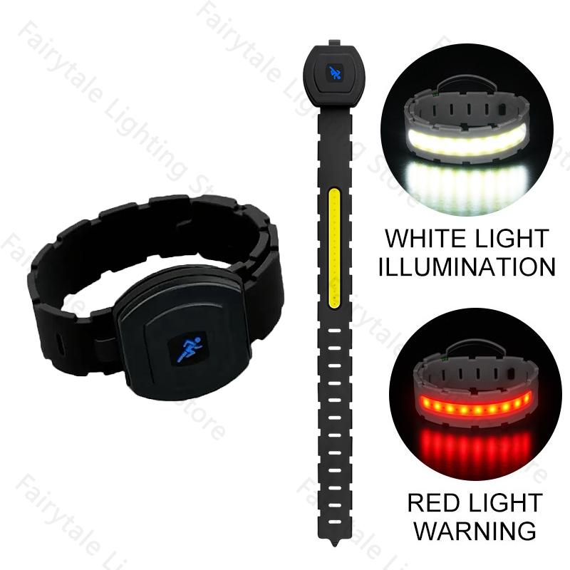

USB Rechargeable COB LED Armband Light 400mAh 3 Modes Night Running Sport Warning Arm Leg Light IPX4 Waterproof 1PC чорний