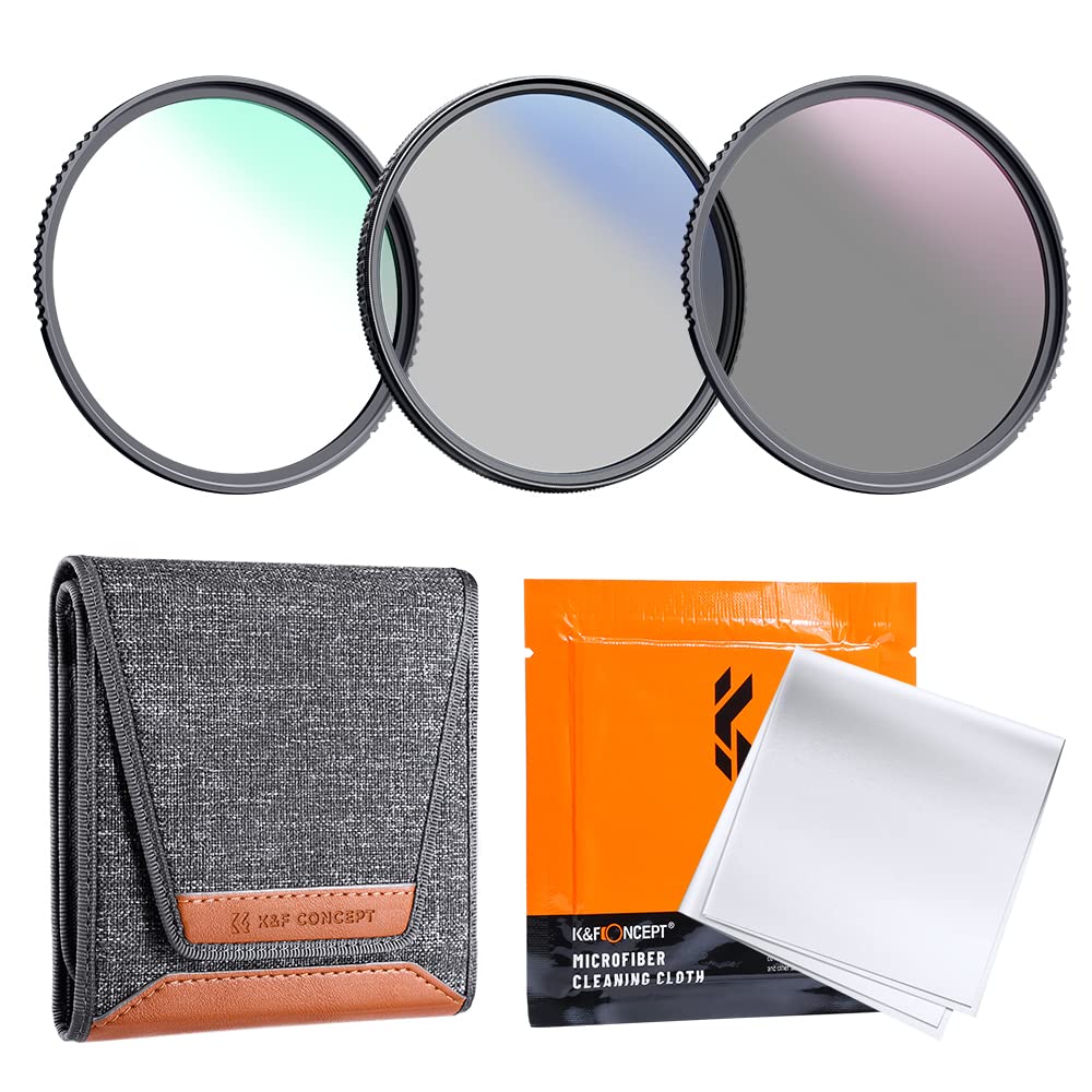 

Concept 58mm Lens Filter Set ND4 Filter PL Polarizing Filter UV Protection Filter Cleaning Cloth Filter Case Optical Glass 18 Layer Nano Coating K&F +
