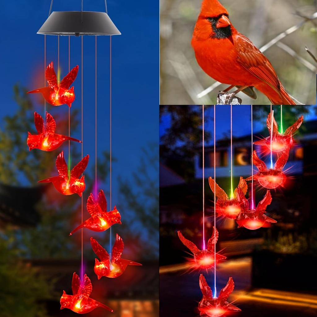 1 Pezzo Campanella Solare da Vento per Esterno, Luce da Giardino Sospesa a Cambiamento di Colore, Campanella Decorativa Alimentata ad Energia Solare per Patio/Giardino