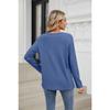 Spring and Autumn Women's Blouse Loose V-neck Long-sleeved Solid Colour Casual Tops