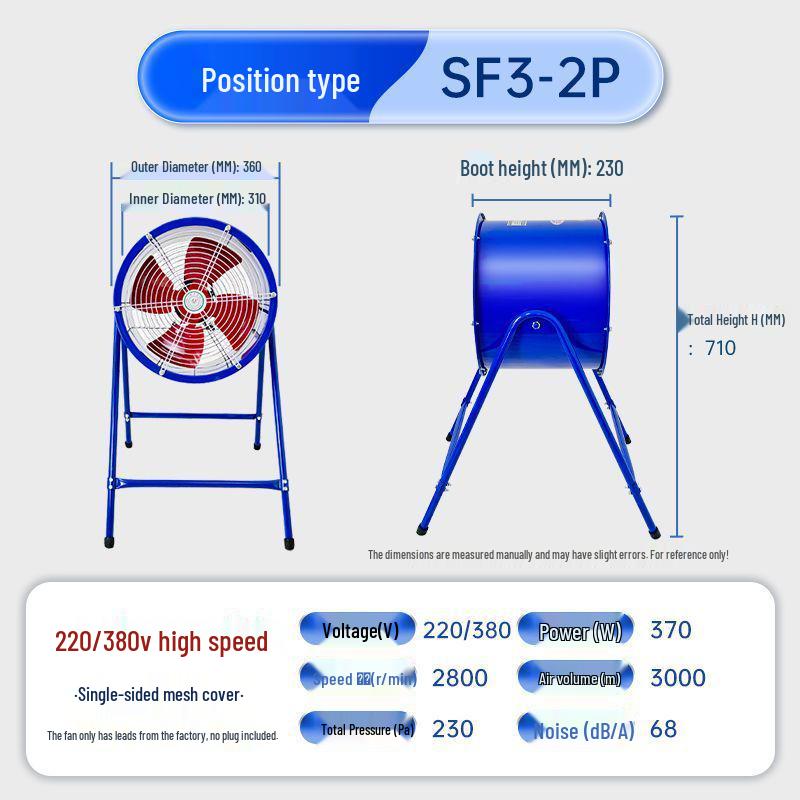 Axial SF 220V/380V High-Power Low-Noise Industrial Kitchen Ventilation Smoke Exhaust Fan