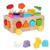 Wooden Toys Colorful Shapes Matching Puzzle Game Box Colorful Beaded Colorful Cognitive Educational Toys Kids Gifts