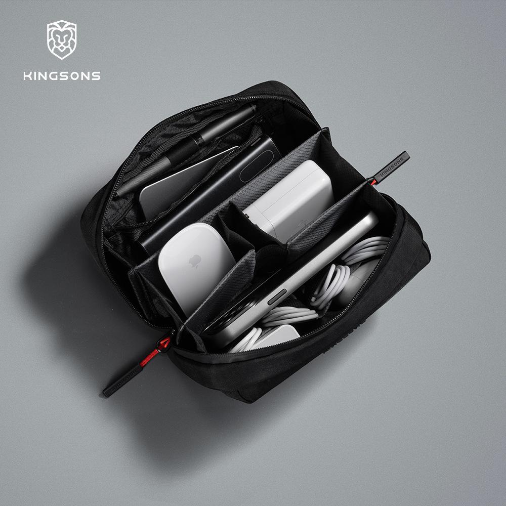 Kingsons Zubehörtasche, Kleingeld, Handy-Ausweis, Kosmetiktasche, einfache mehrschichtige spritzwassergeschützte Clutch-Tasche.