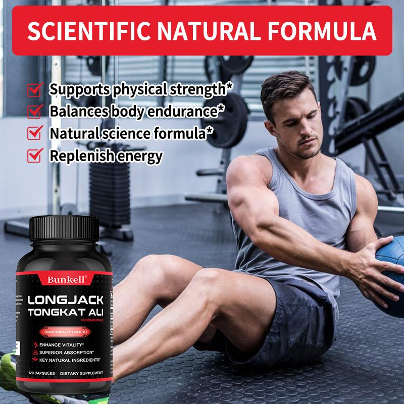 Longjack Tongkat Ali Extrakt 500 mg Nahrungsergänzungsmittel, 120 Kapseln pro Flasche