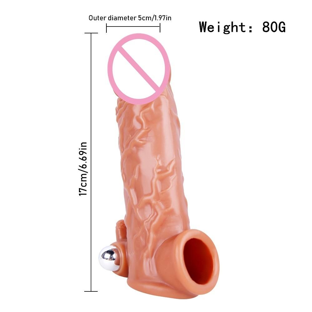 Penis  Reusable Delayed Ejaculation Condom For Men Adult Sex Toys Man Double Vibrator Penis Sleeve Cock Enlargement