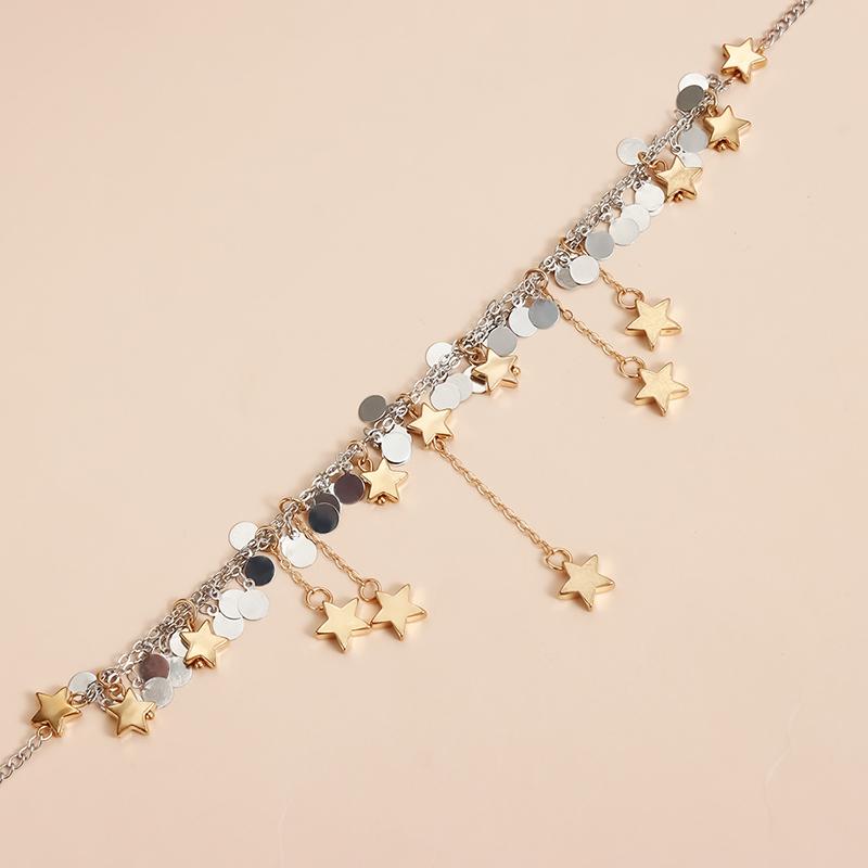 Geometric Multi Star Charm Necklace Women'S Luxury  Spicy Girl Style Jewelry Accessories
