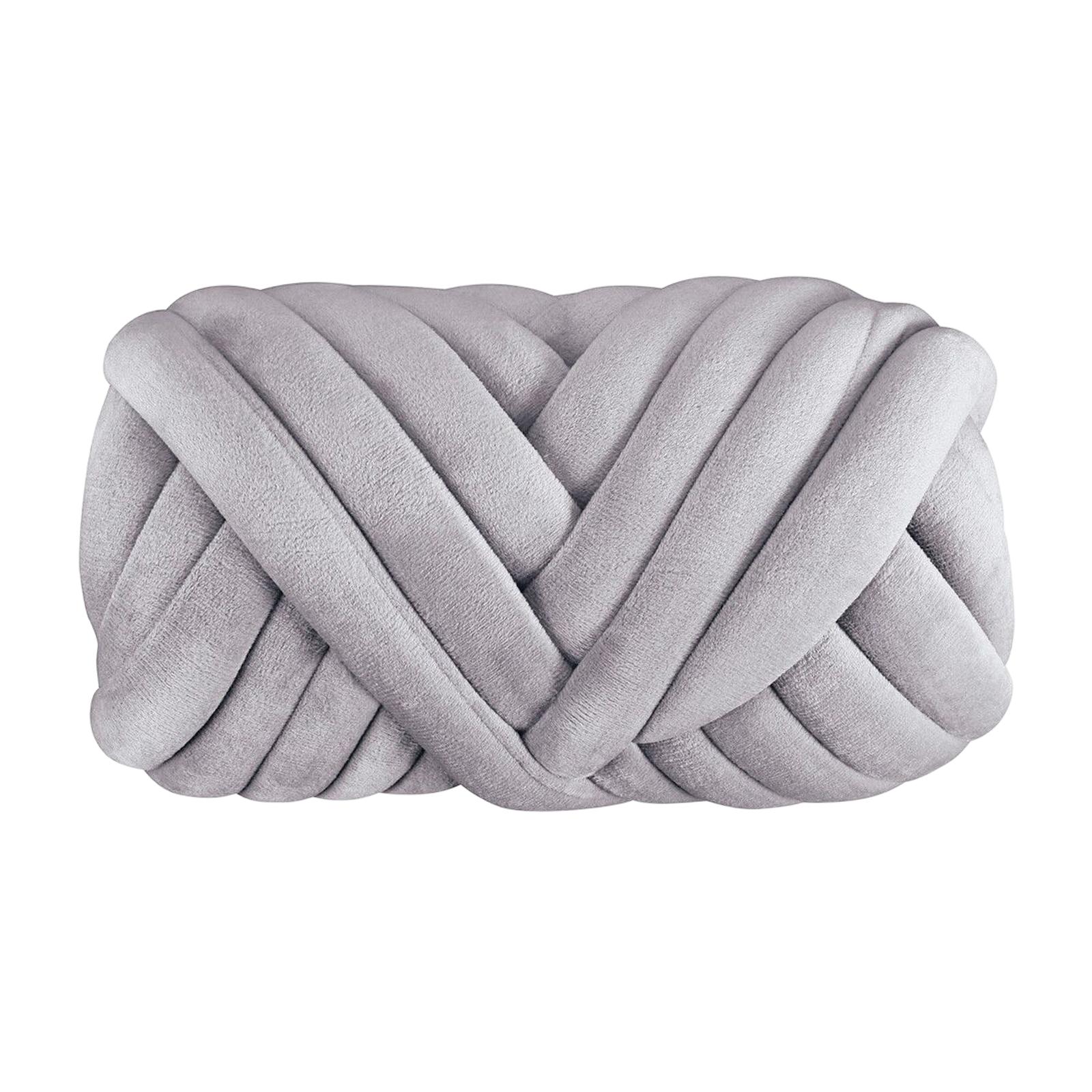 

Cotton Polyester Chunky Yarn Arm Knitting Yarn Knitting Jumbo Tubular Yarn Bulky Yarn for Pillow Crochet Weaving Cushion Pet Bed світло-сірий колір