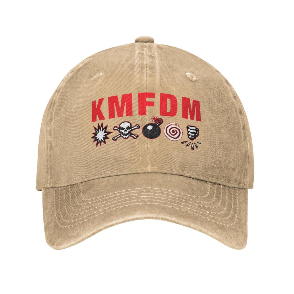 KMFDM Band Logo Headwear Baseball Cap Unisex Casual Bomb Skull Caps Hat Adjustable Trucker Hats Snapback Cap