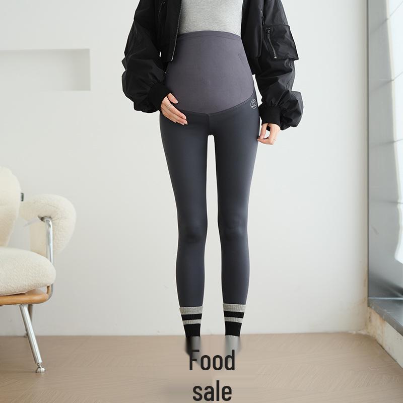 

Maternity Shark Skin Yoga Pants - Non-constricting Base Layer for Spring/Autumn L [110-135 lbs] серый
