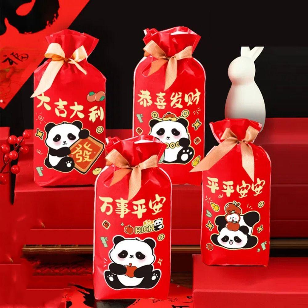 50Pcs Snack Candy Packing Bag New Year Drawstring Gifts Bag Fashion Cookie Biscuit Package  New Year