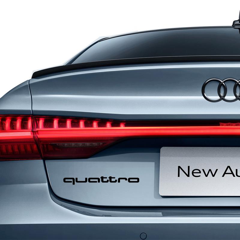 2Pcs Car Styling PVC Logo Side Body Fender Windshield Trunk Bumper Sticker For qwe2 RS S Line A3 A4 A5 A6 A7 Quattro Q2 Q3 Q5 Q7