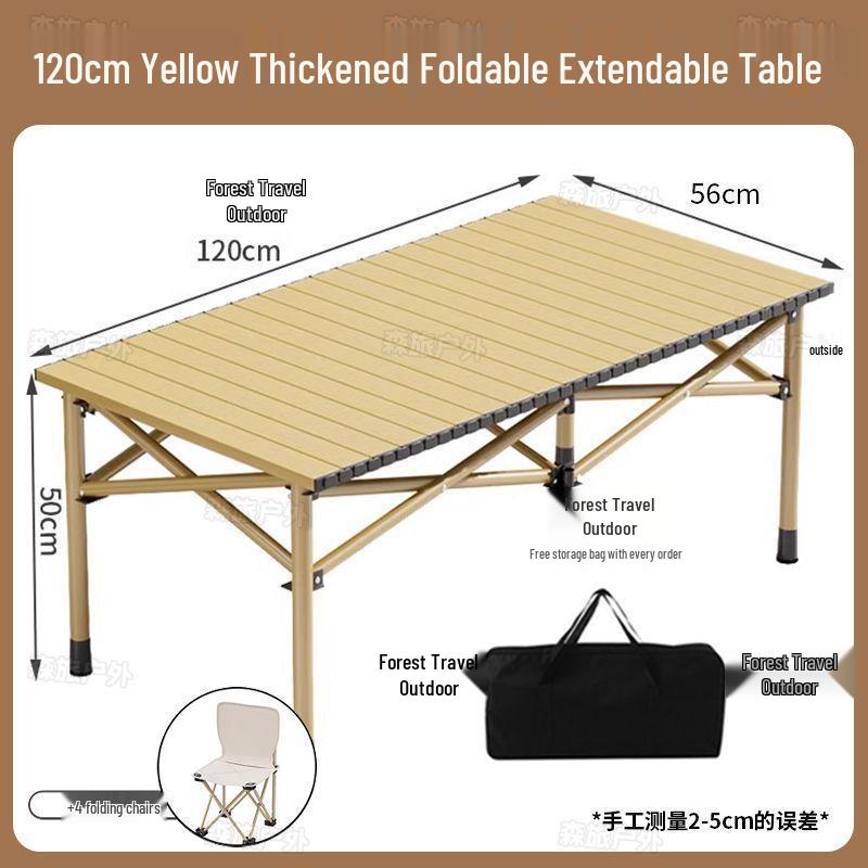 Egg Roll Portable Folding Table and Chair Set for Camping and Picnics