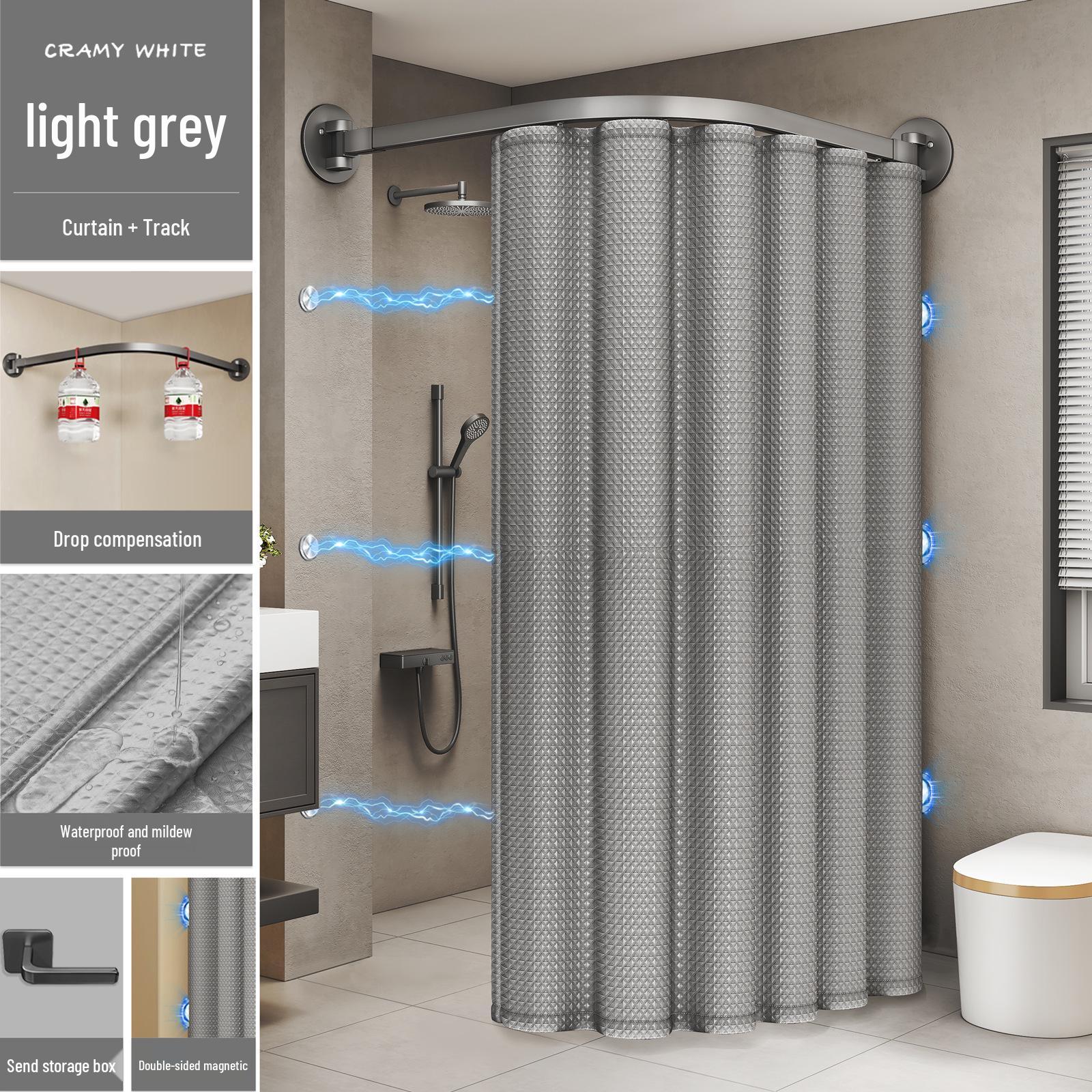Curved Magnetic Shower Curtain - Waterproof
