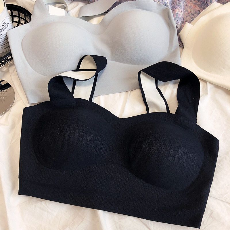

Spring and Summer Cool Vest Bra with Push-Up Effect, No Underwire, Seamless, Off-The-Shoulder Tube Top, Quick-Dry Underwear for Commuting S Suitable for 70Abc Classic Black