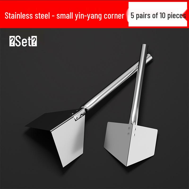 Stainless Steel Corner Tool Set: Internal/External Corner Puller & Putty Scraper for Interior/Exterior Walls.