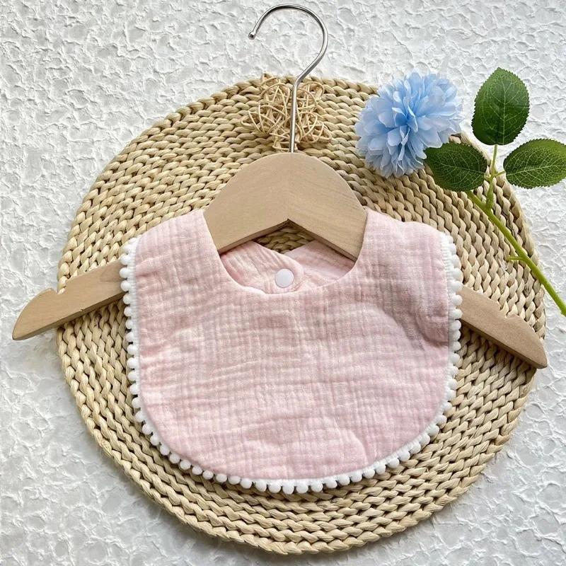 Băieți și fete, din bumbac pur, colorat de bomboane, bavetă confortabilă pentru saliva pentru bebeluși, prosop din dantelă solidă pentru saliva, prosop pentru saliva, pentru copii